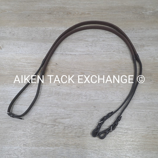 Rubber Reins, Brown, Size Cob / 54"