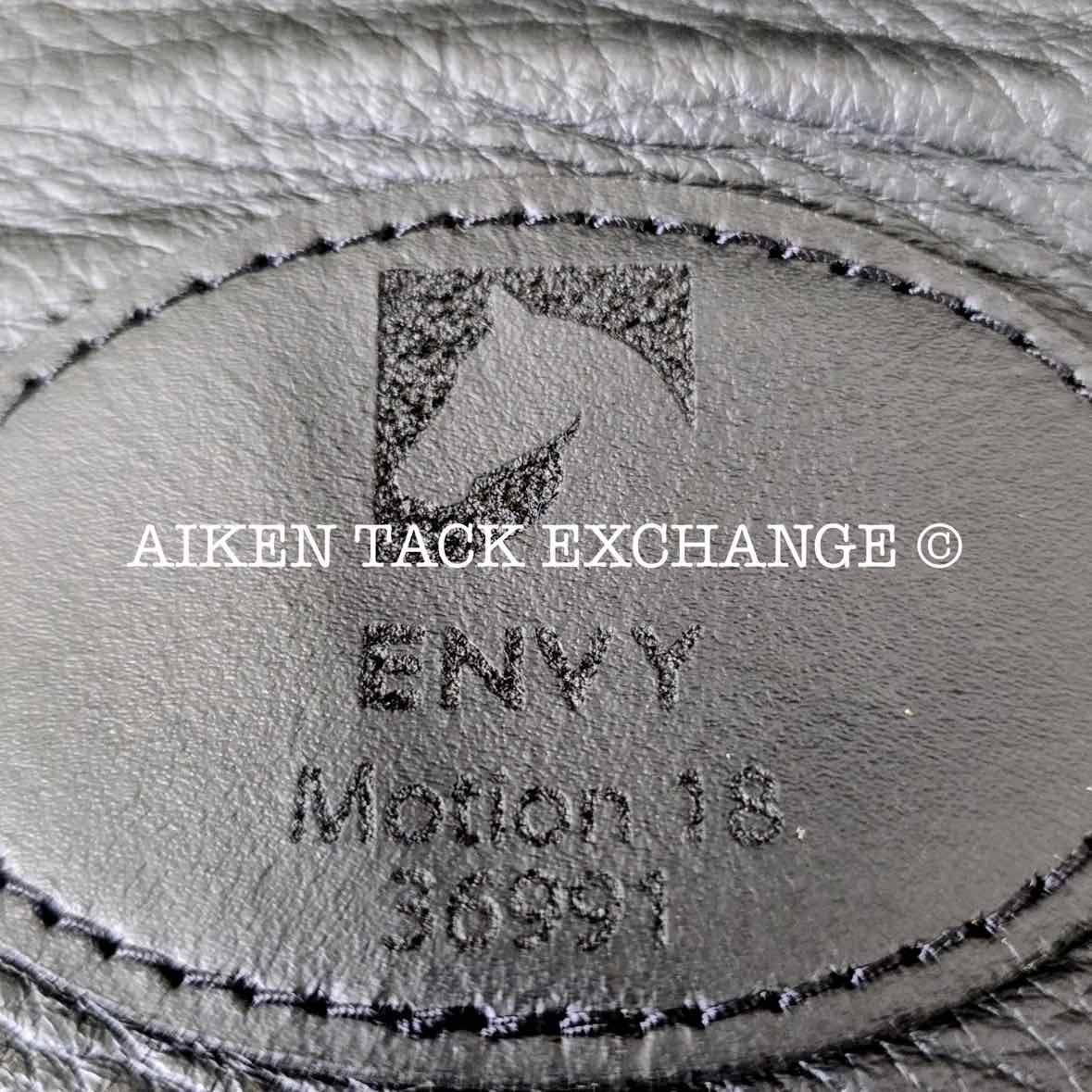 2023 Envy by Custom Saddlery Motion Monoflap Dressage Saddle, 18" Seat, Adjustable Tree, Wool Flocked Panels