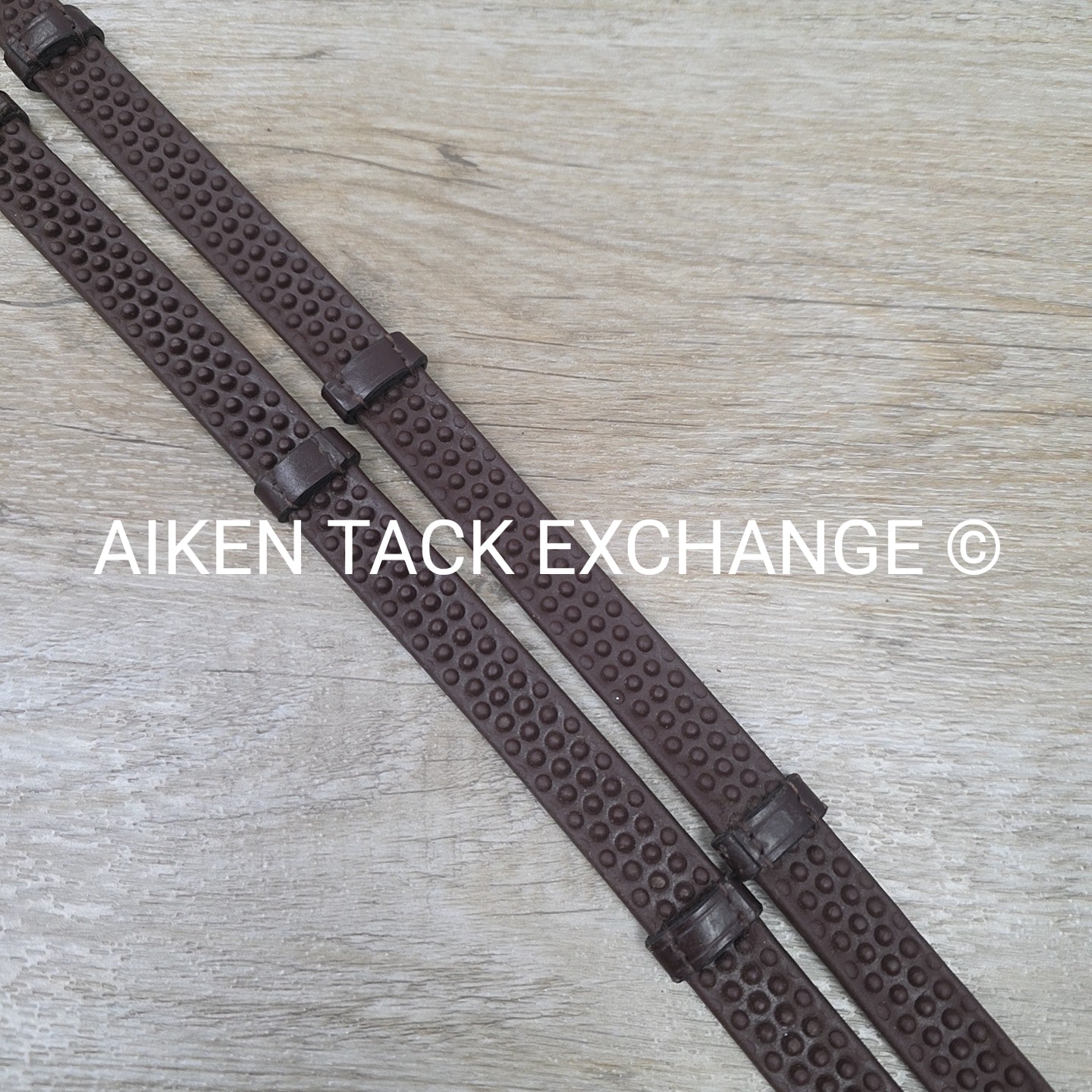 KL Select Black Oak Pebble Grip Reins with Hand Stops, Brown, 54"