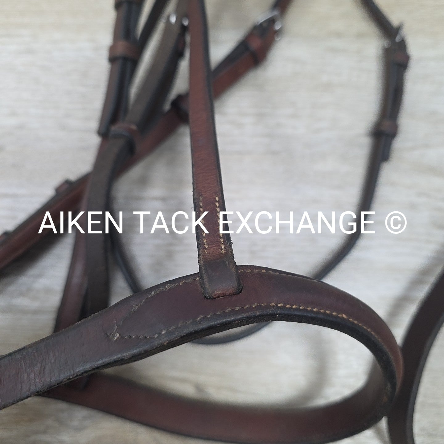 Plain Raised Bridle with Matching Laced Reins, Brown, Size Cob