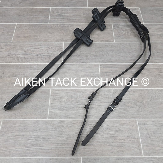 Correct Connect Aaron Vale Reins with 3 Padded Hand Grips, Black, Size Full