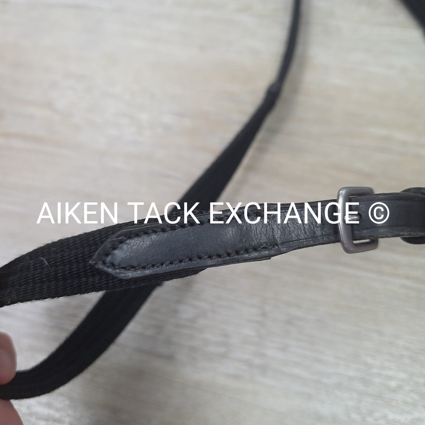 Cotton Web Reins, Black, 55"