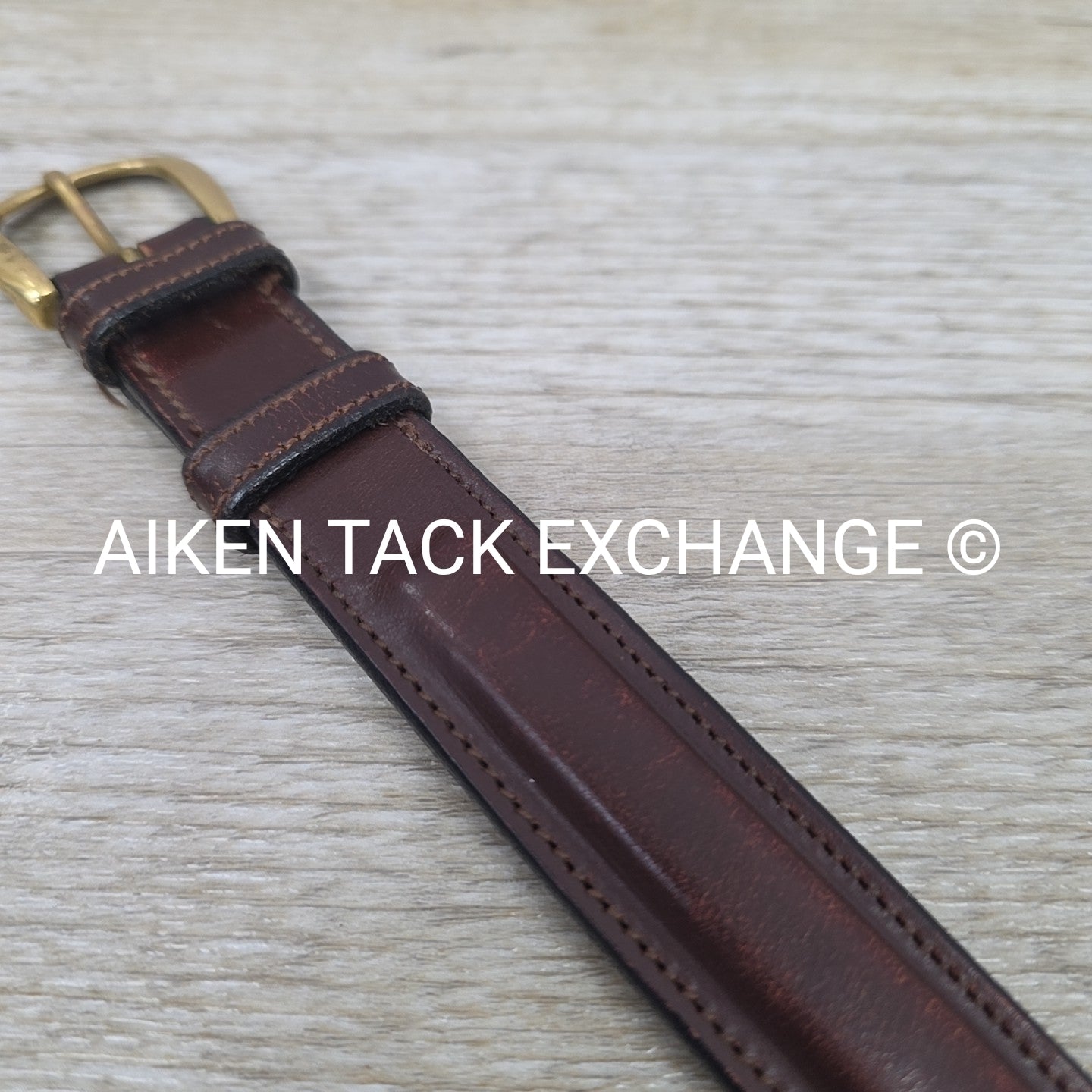 Raised Leather Belt, Brown, 32