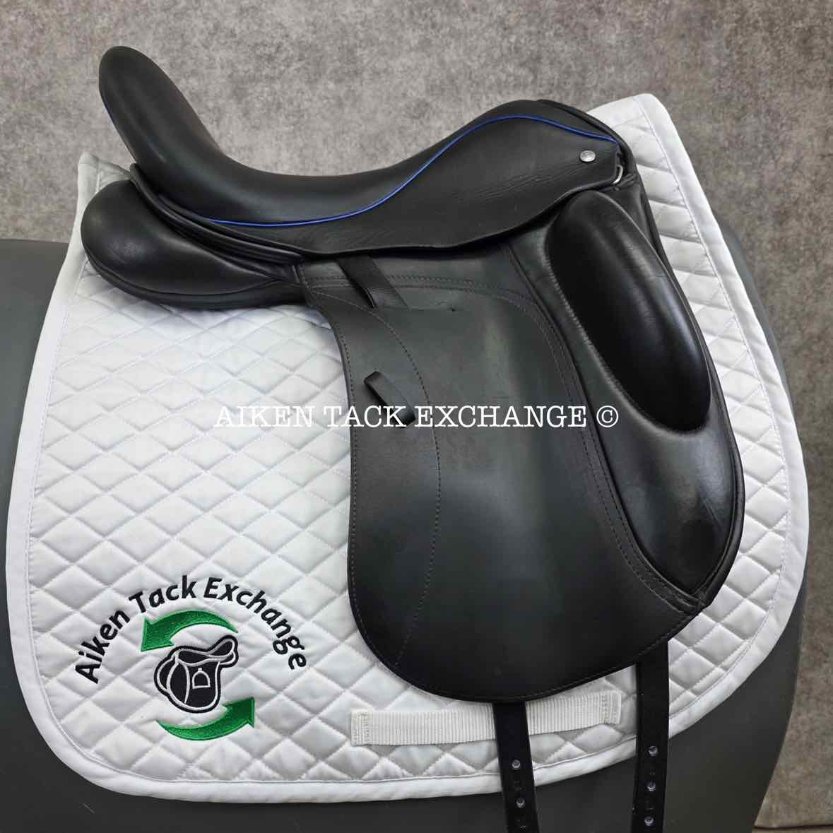 2019 Custom Saddlery Wolfgang Omni 2 Monoflap Dressage Saddle, 17.5" Seat, Adjustable Tree, Wool Flocked Hybrid Panels