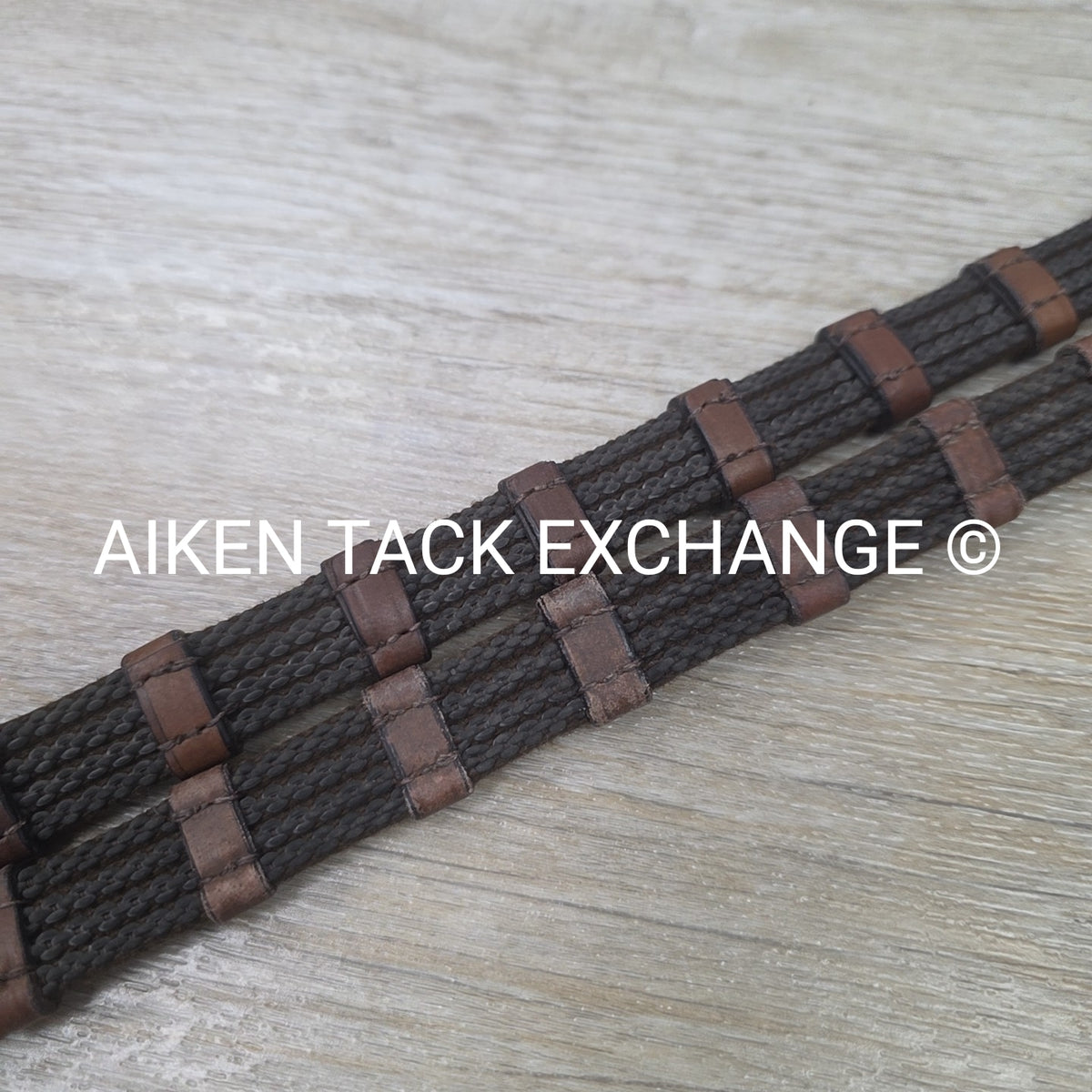 Correct Connect Sure Grip Rubber Reins with 1" Hand Stops, Brown, 55"