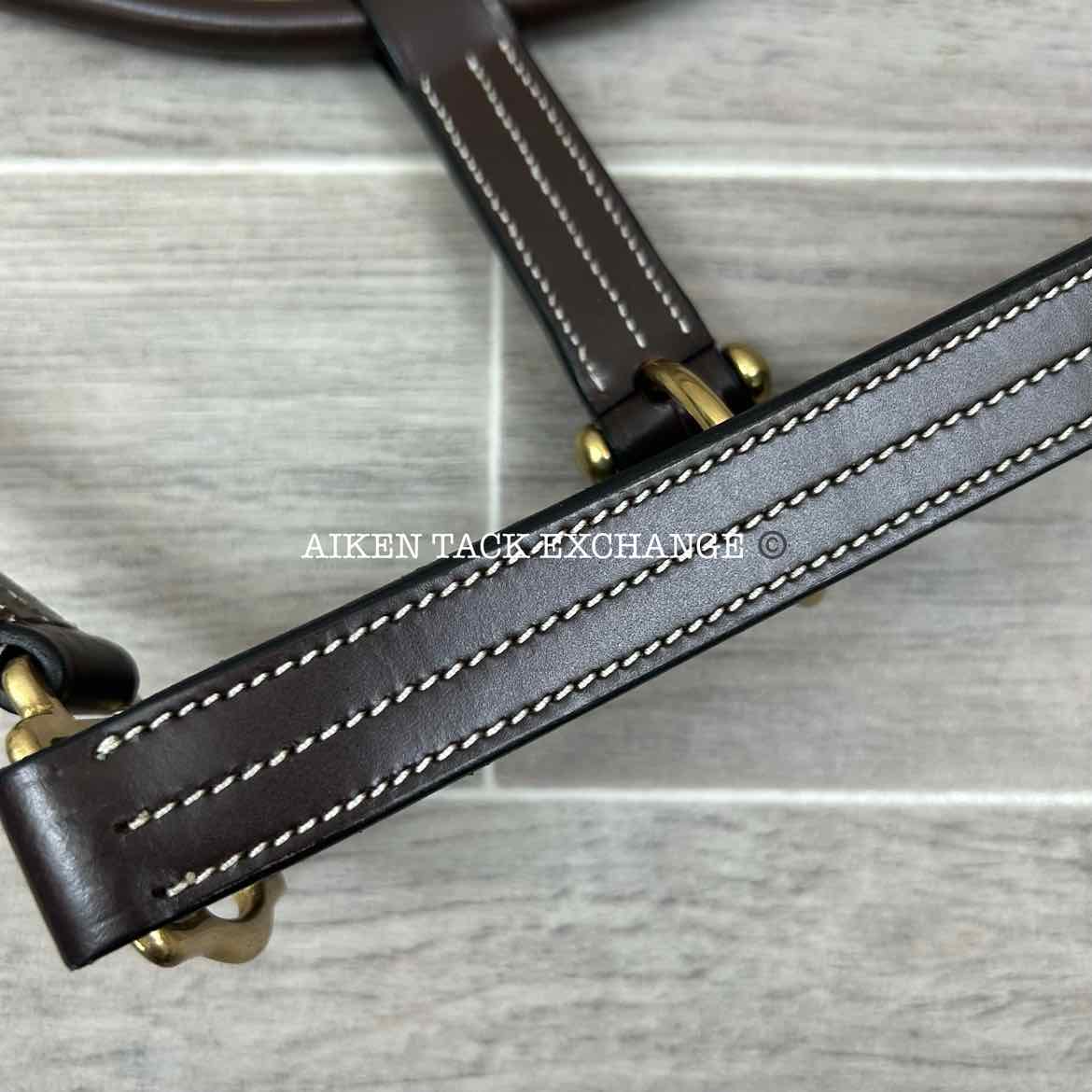 KL Select Black Oak Pine Leather Halter, Brown/Brass, Size Full