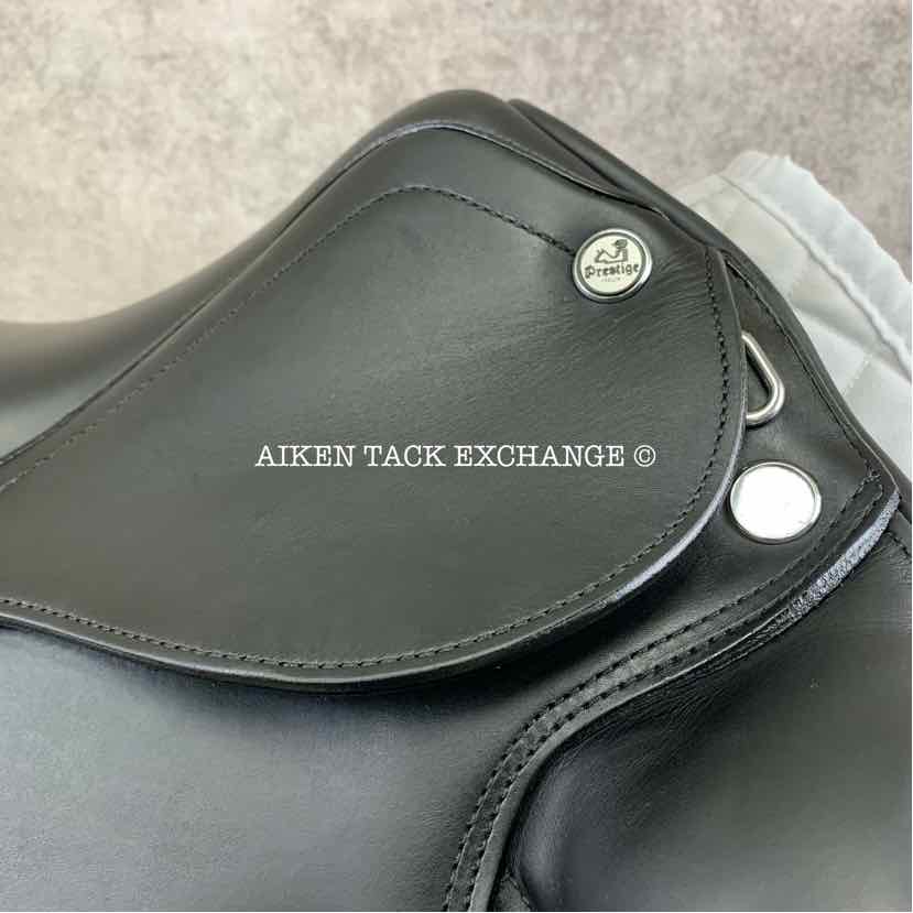 **SOLD** 2019 Prestige X-D1D K Zero Monoflap Dressage Saddle, 17" Seat, Medium Tree, Wool Flocked Panels