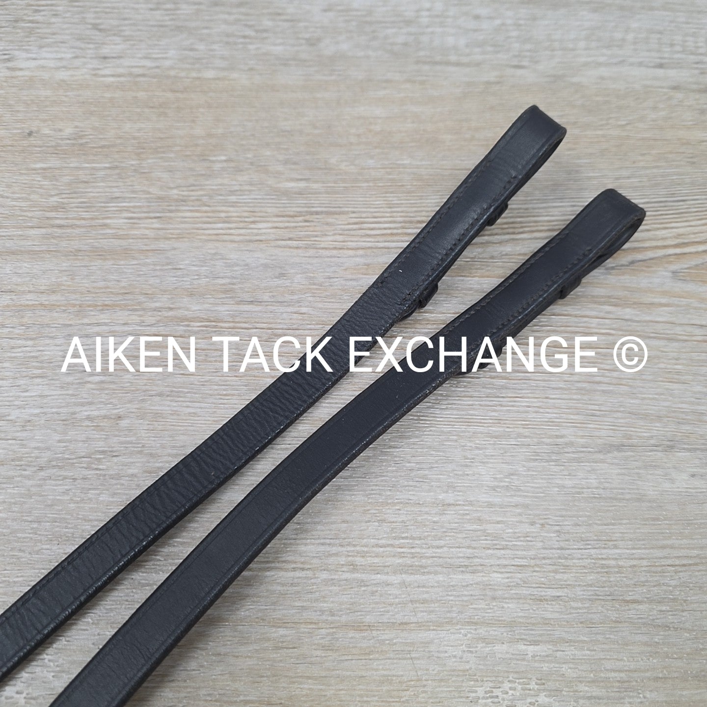 Leather Reins with Hand Stops, Black, Size Full