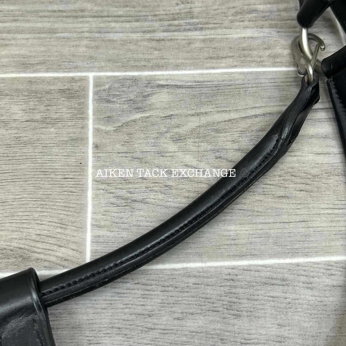 KL Select Red Barn Padded Leather Halter, Black/Nickel, Size Full