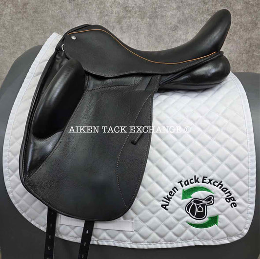 2013 Custom Saddlery Icon Star Monoflap Dressage Saddle, 18" Seat, Adjustable Tree, Wool Flocked Panels