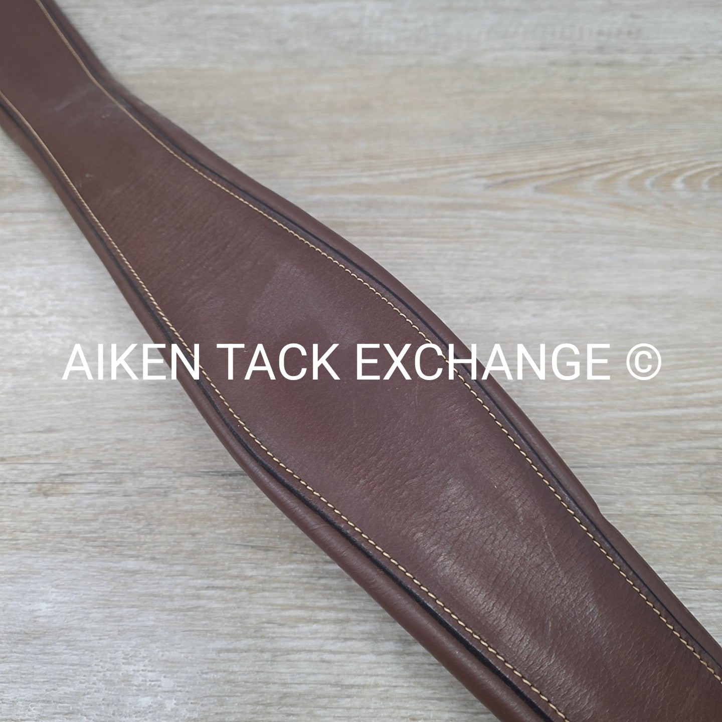 Leather Girth with Single End Elastic, Brown, 52"