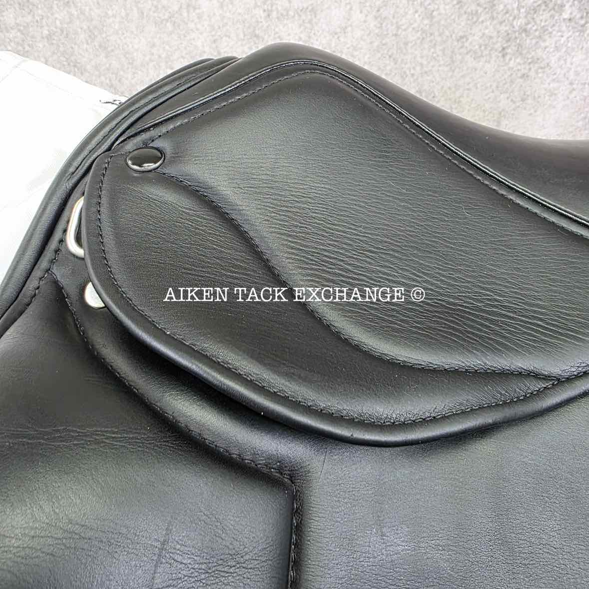 **SOLD** Gullikson Jerger-Genser Dressage Saddle, 17.5" Seat, Extra Short Flap, Wide Tree, Wool Flocked Panels