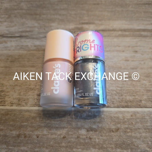 Claire's Nail Polish Bundle: 1 Chrome Bright, 1 Matte