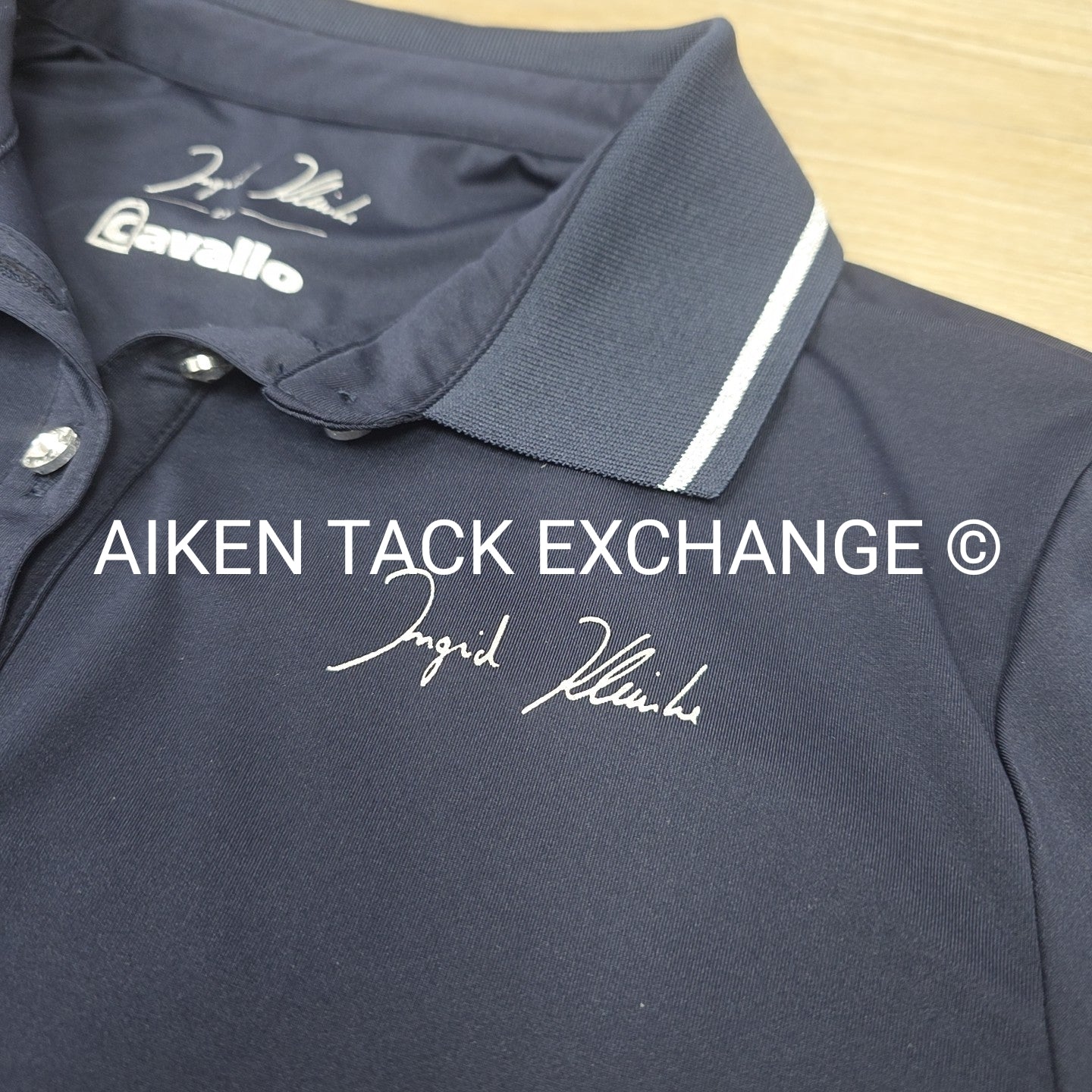 Ingrid Klimke by Cavallo Short Sleeve Polo Top, Size 38