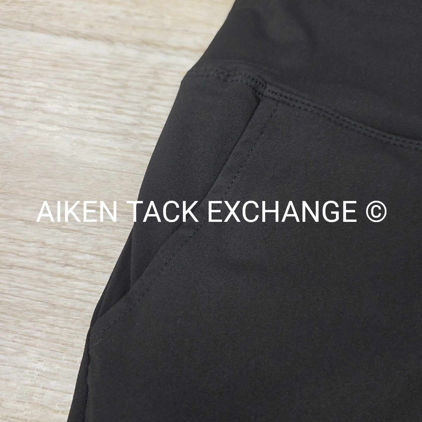 Hi-Rise Athletic Leggings Tights with Pockets, Black, Women's Size L/XL