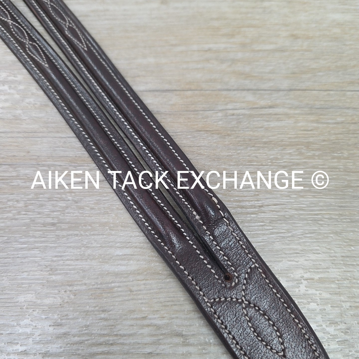 Fancy Stitched Round Raised Running Martingale Attachment, Brown