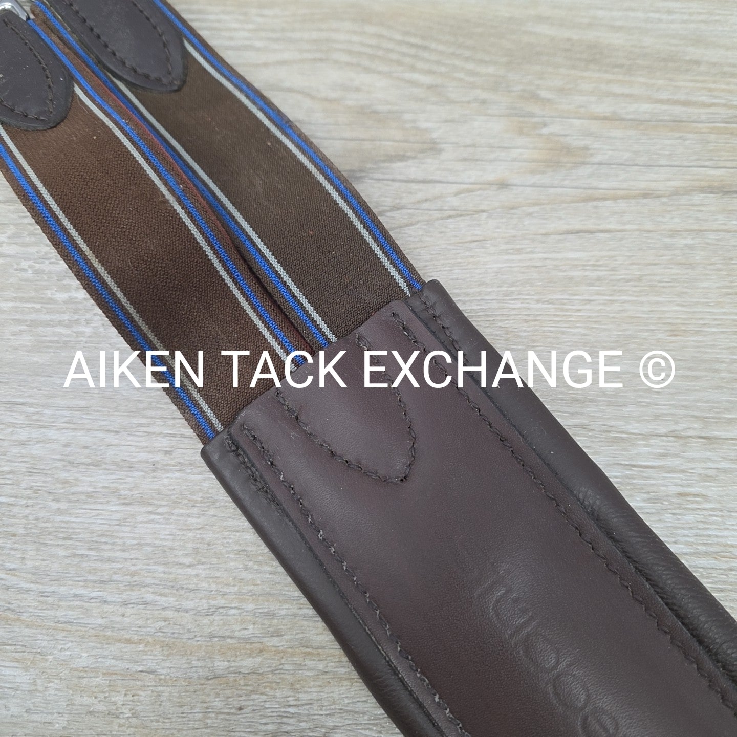 Stubben Leather Girth with Double End Elastic, Brown, 60" (150 cm)