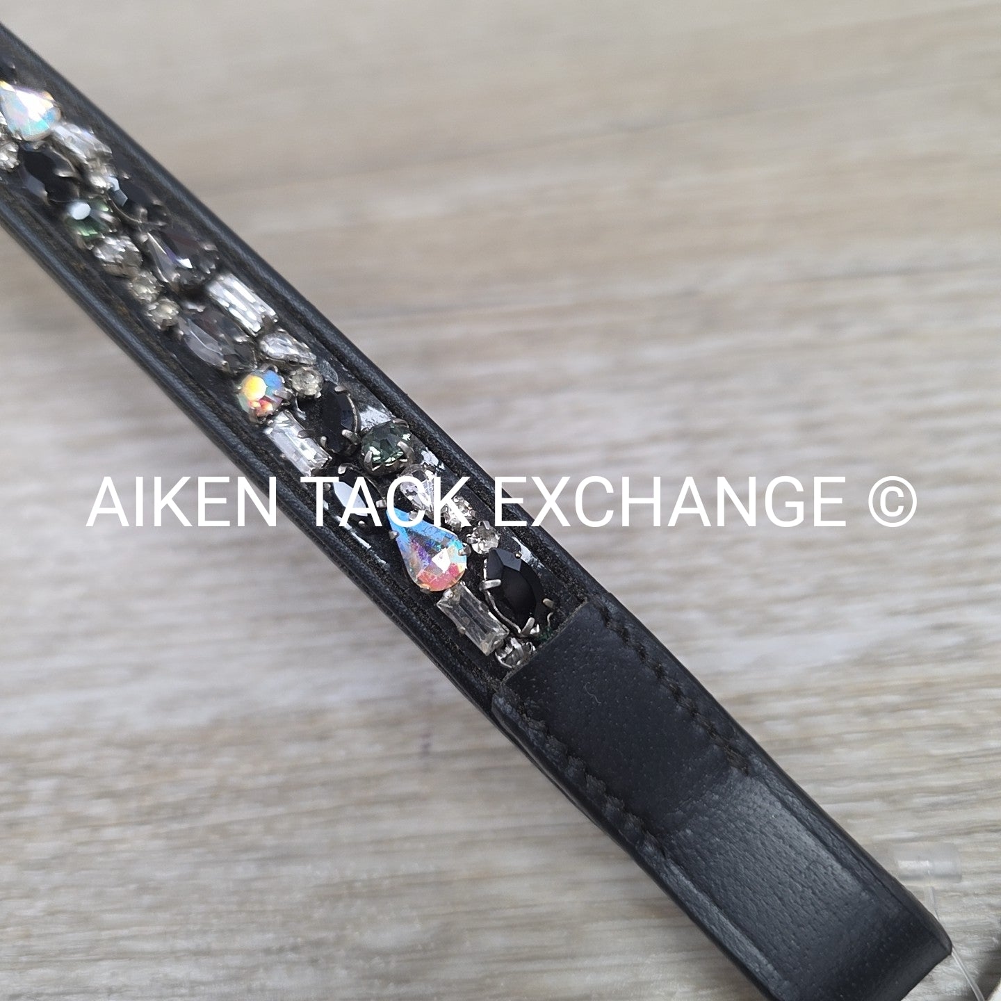 Grewal Equestrian Iced Onyx Browband, Black, Size Full