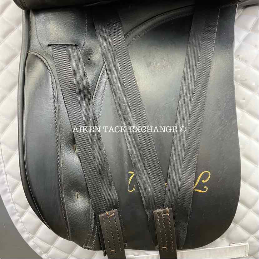 1994 Kieffer Wein DL Dressage Saddle, 17" Seat, Medium Wide Tree, Wool Flocked Panels