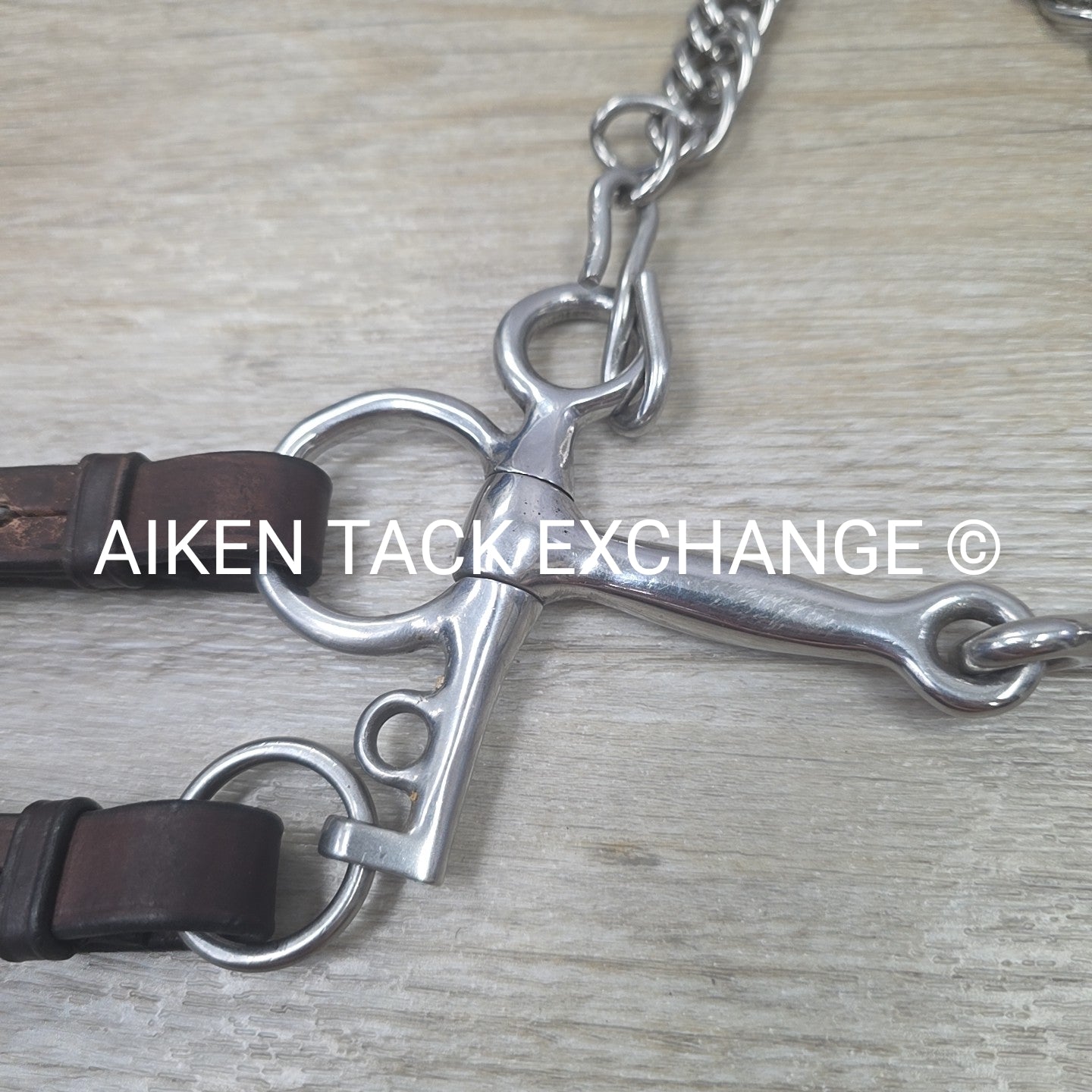 Single Joint Short Shank Pelham Bit with Leather Bit Converters 5"