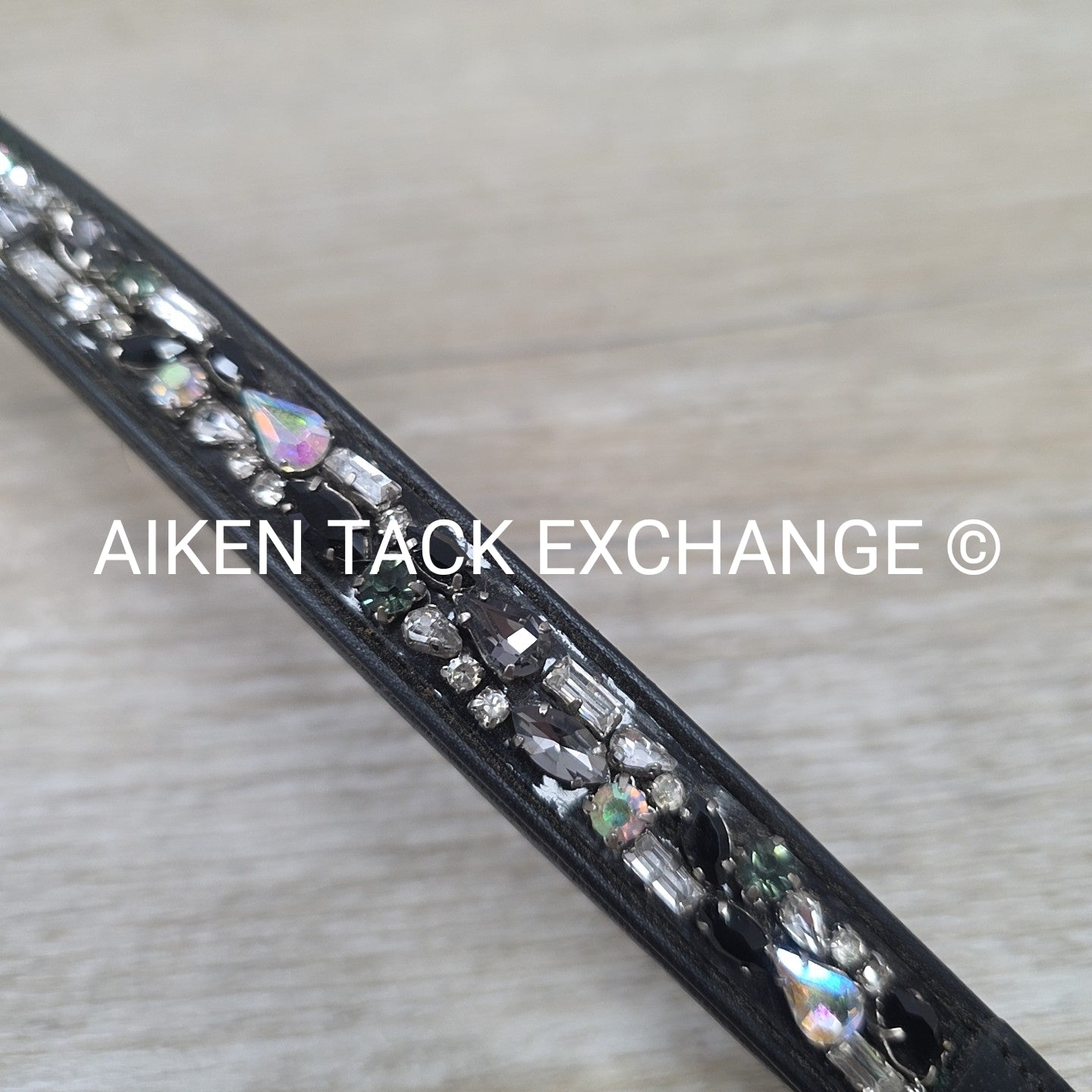 Grewal Equestrian Iced Onyx Browband, Black, Size Full