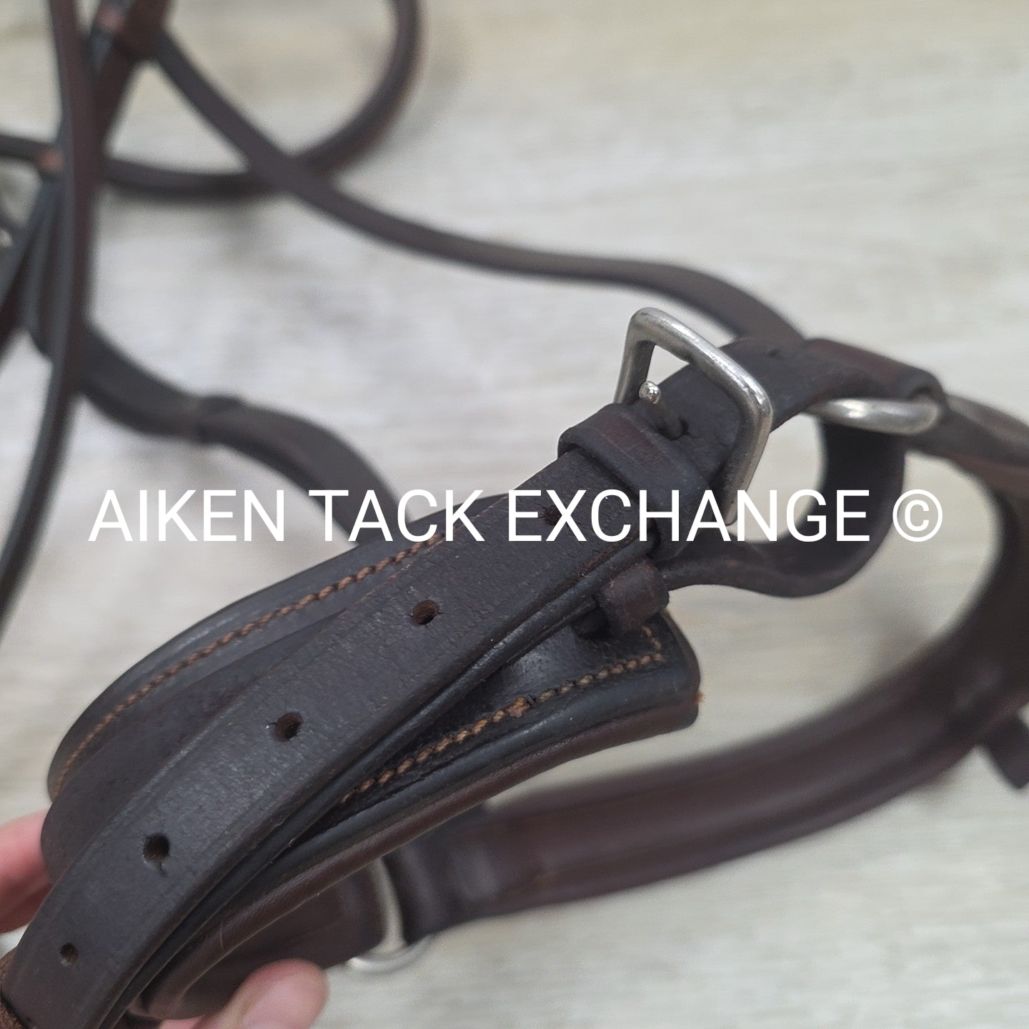 Bobby's English Tack Plain Raised Dressage Bridle, Missing Flash Strap, No Reins