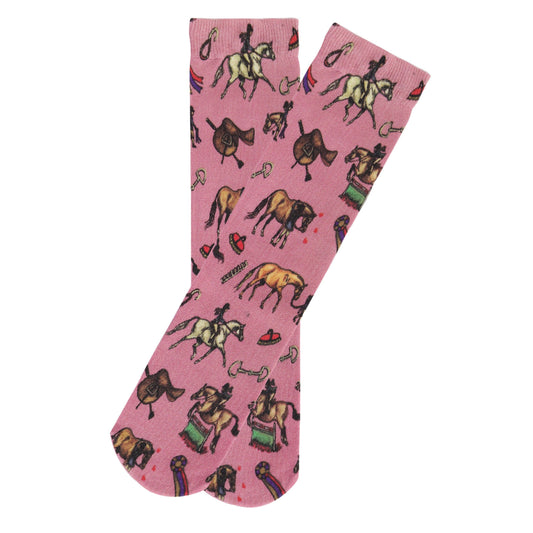 AWST Int'l Children's Lila Hunter Ponies Socks: Pink / STD