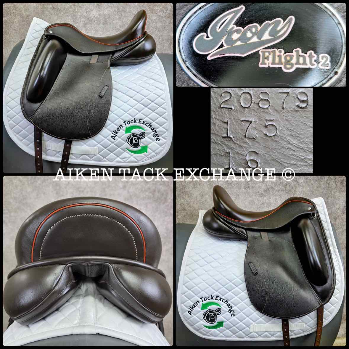 2018 Custom Saddlery Icon Flight 2 Monoflap Dressage Saddle, 17.5" Seat, Adjustable Tree, Wool Flocked Hybrid Panels
