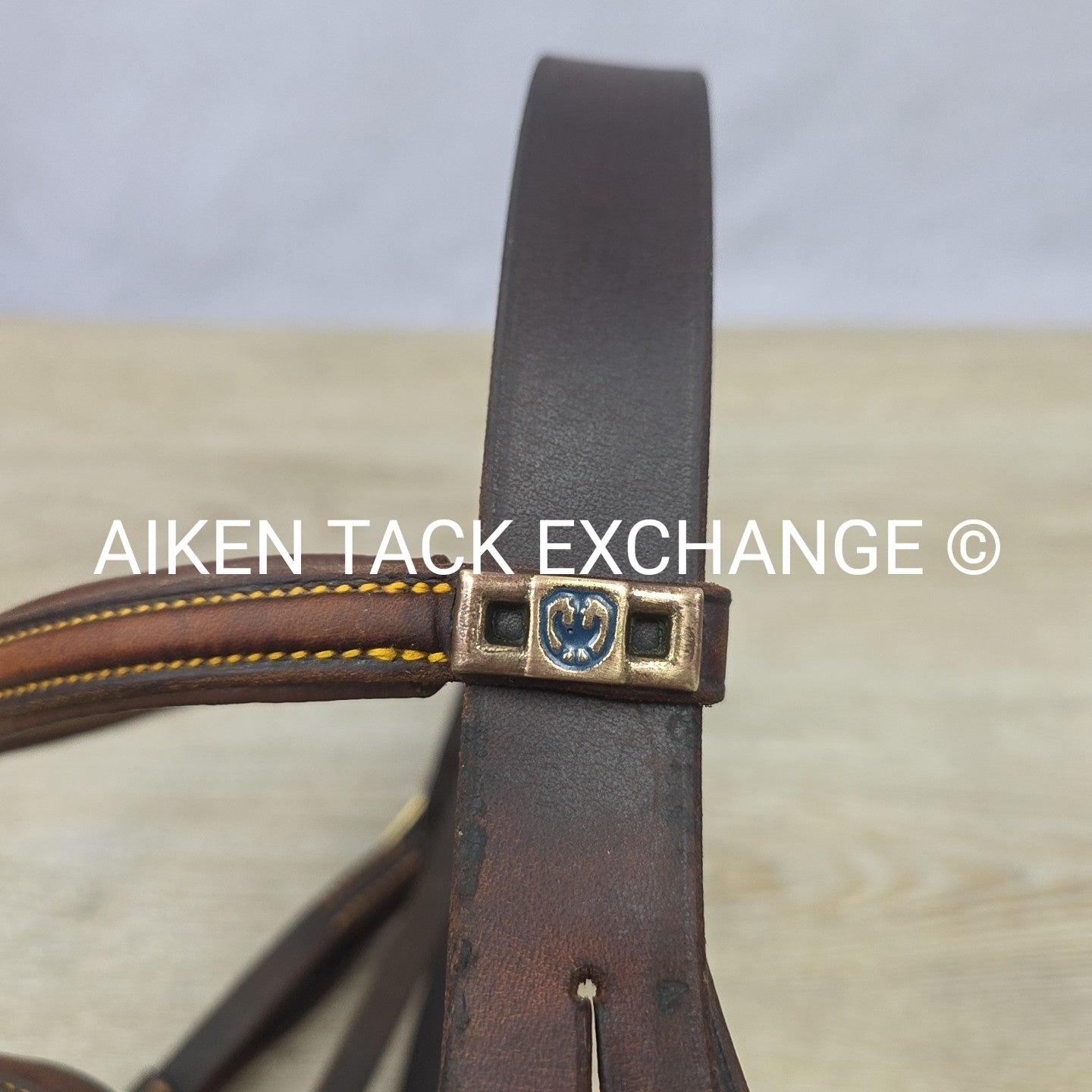 Stubben Plain Raised Flash Bridle with Matching Cotton Web Reins, Brown, Size Fu