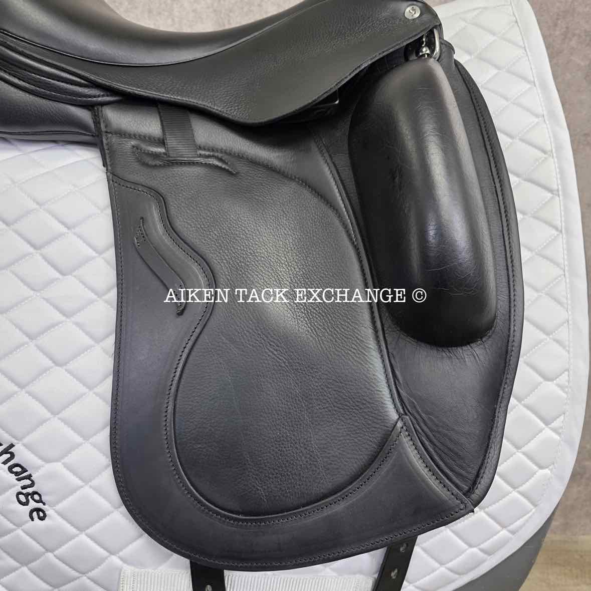 2023 Envy by Custom Saddlery Aurora Monoflap Dressage Saddle, 17.5" Seat - Short Flap, Adjustable Tree, Wool Flocked Panels