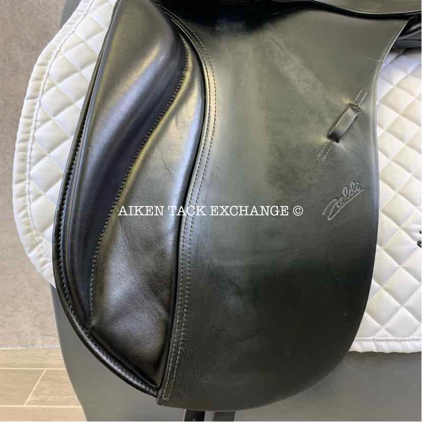 Zaldi New Kent Dressage Saddle, 17.5" Seat, Long Flap, 32 Tree - Wide, Wool Flocked Panels