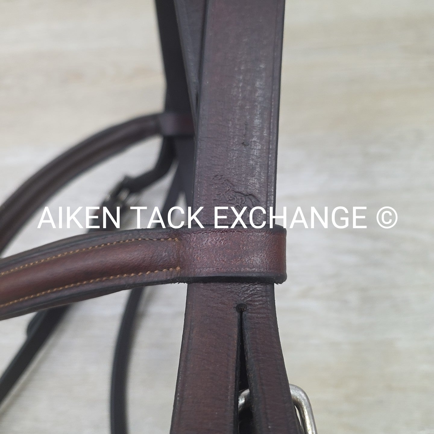 Bobby's English Tack Plain Raised Dressage Bridle, Missing Flash Strap, No Reins