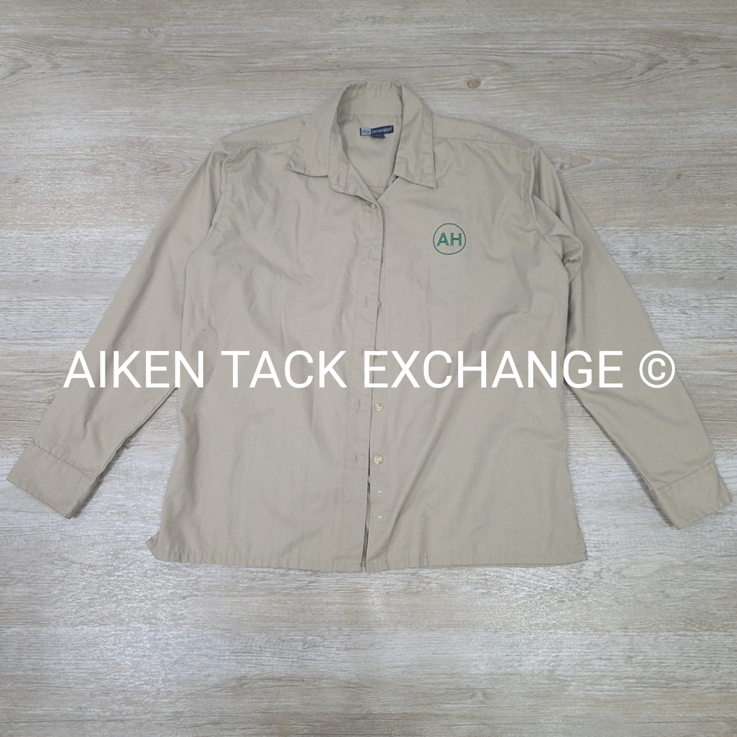 Aiken Hounds Long Sleeve Button Down Top, Size Medium