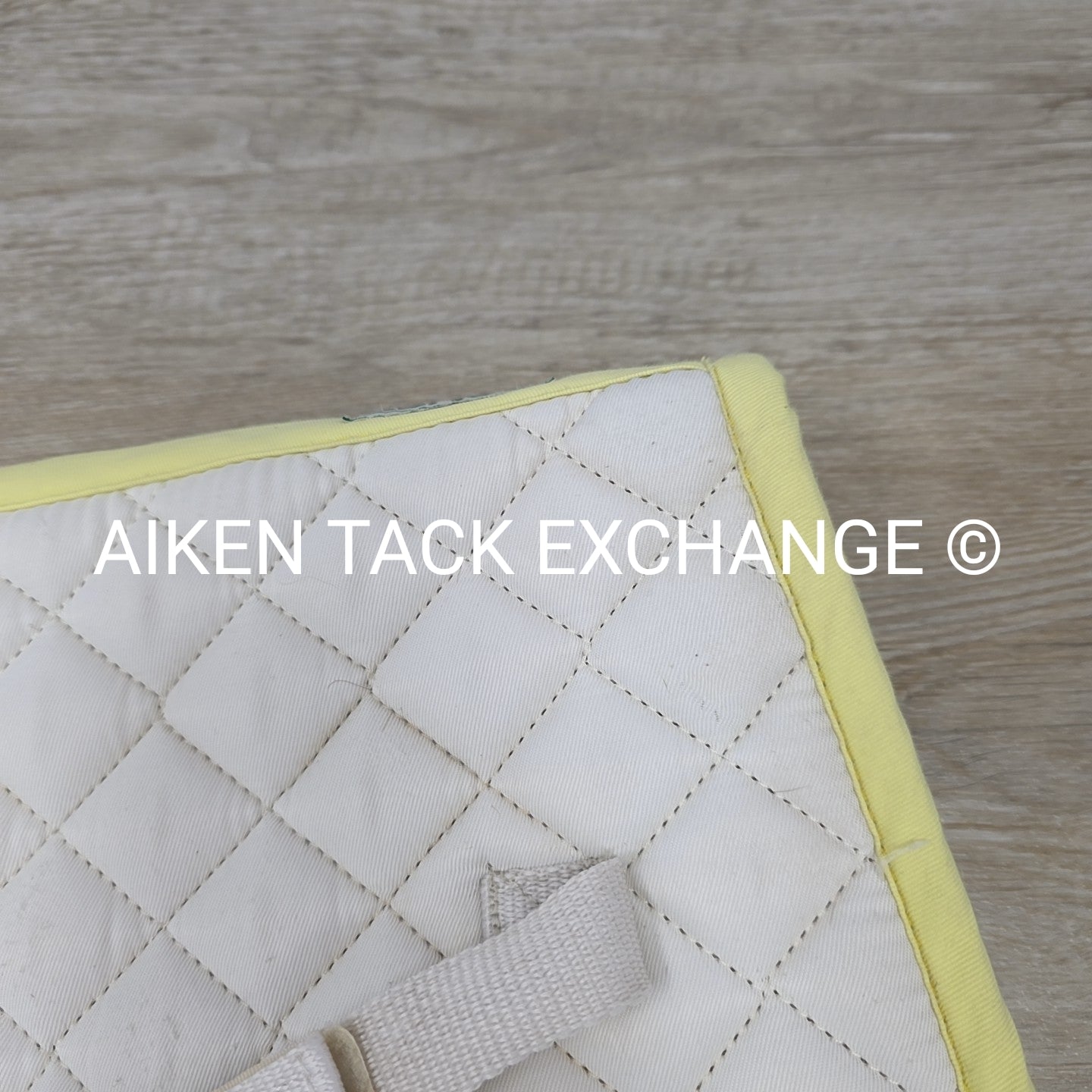 Dover Saddlery All Purpose Pony Saddle Pad, White with Yellow Trim