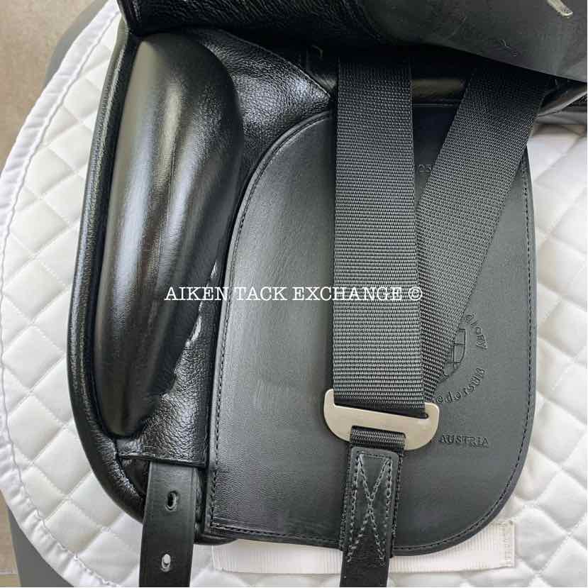 **SOLD** 2022 Karl Niedersuss Crescendo Dressage Saddle, 17.5" Seat, Short Flap, Medium Wide Tree, Wool Flocked Panels