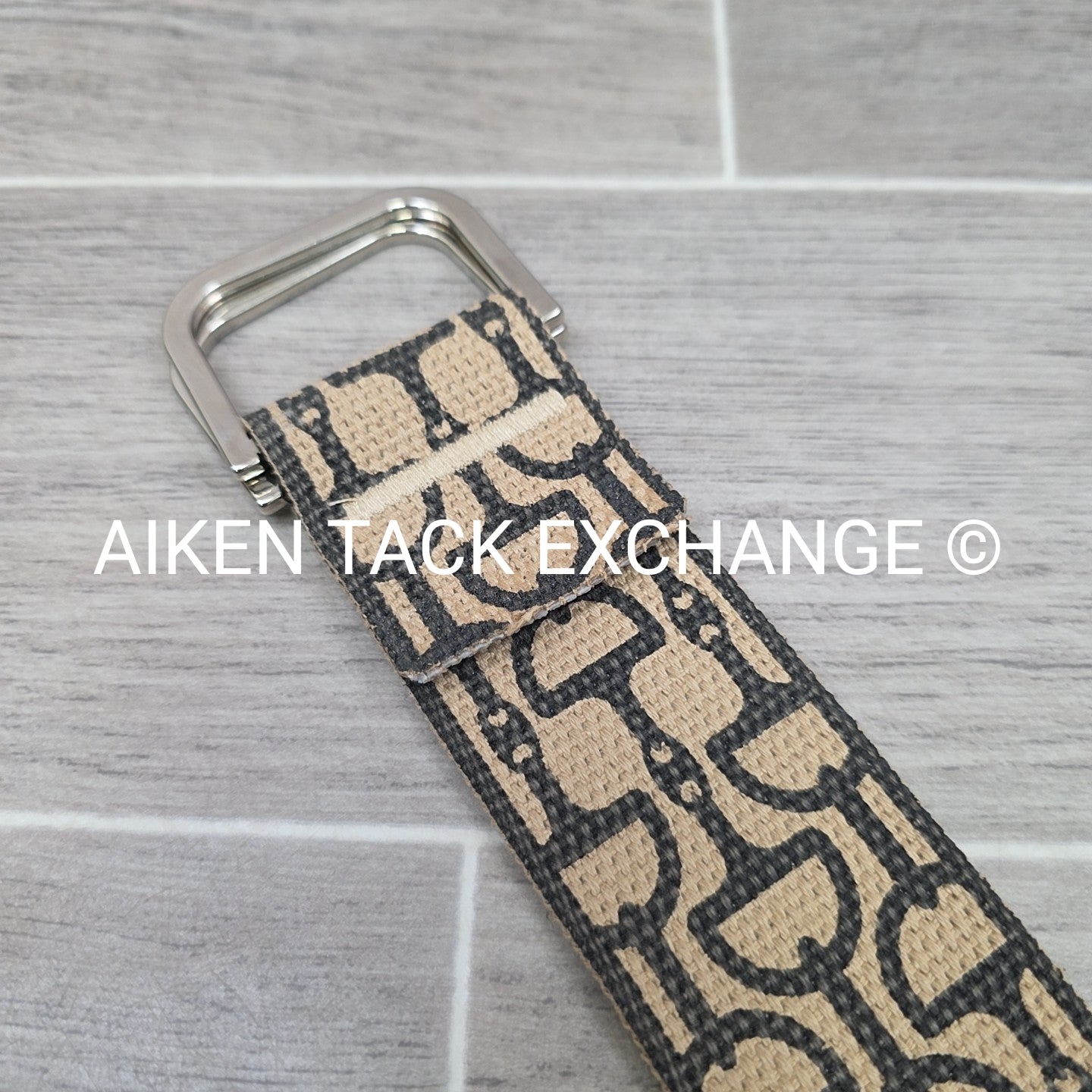 Bit Pattern Wide Cloth Belt, Size Small
