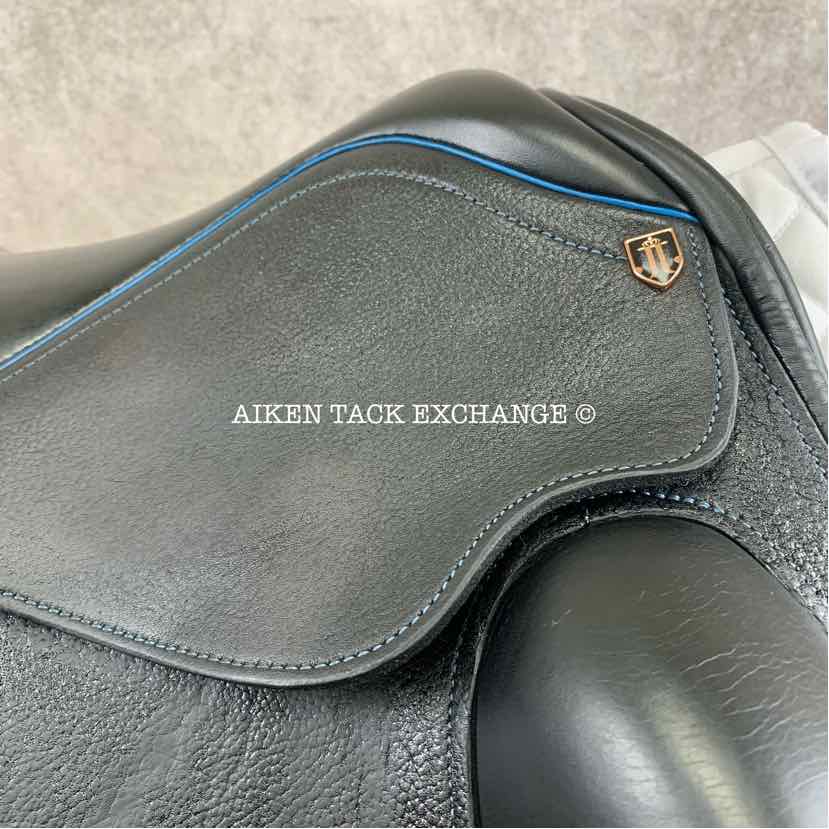 2022 Fluff's Saddlery Dressage Saddle, 17" Seat, Medium Wide Tree, Wool Flocked Panels with Shoulder Relief, Buffalo Leather