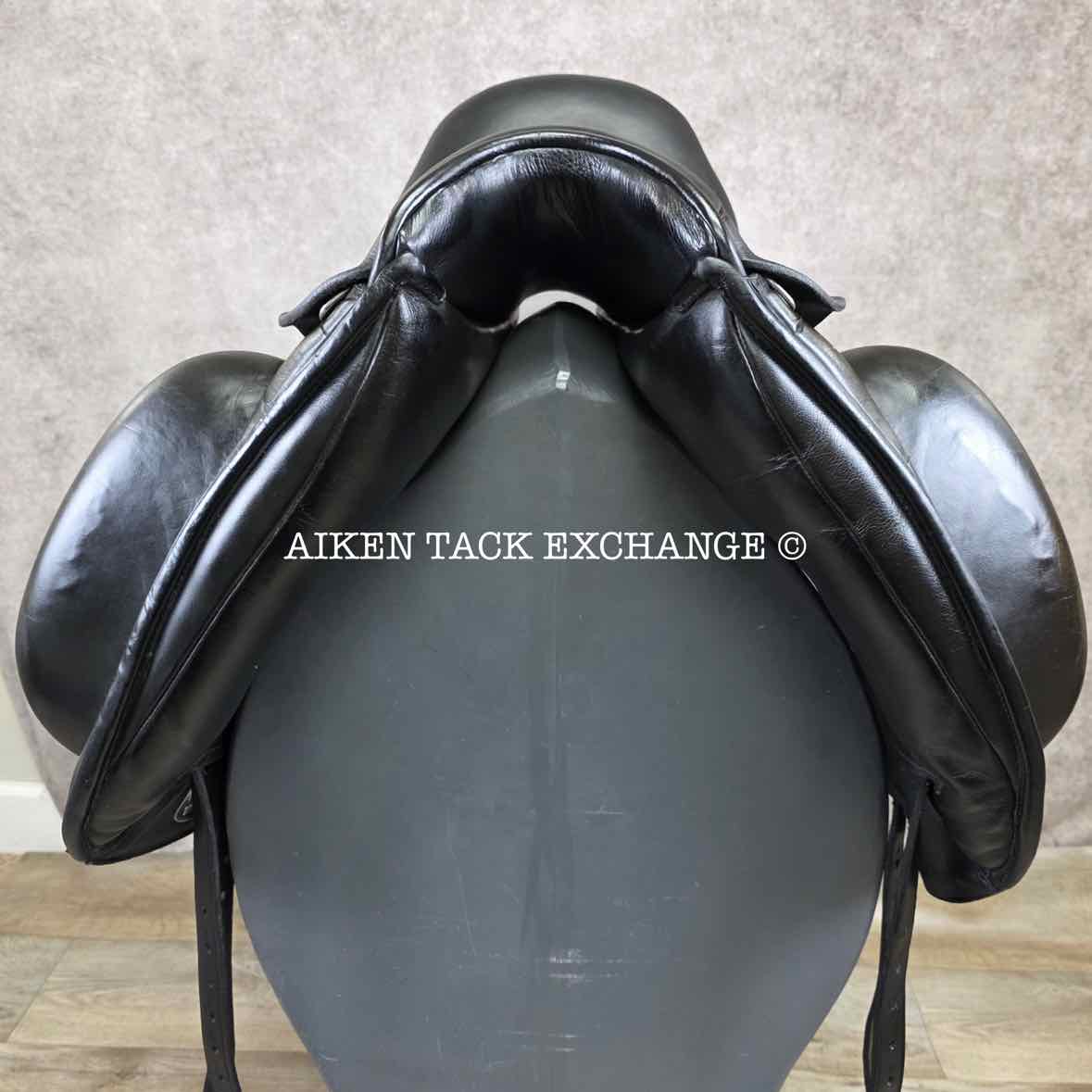 2017 Custom Saddlery Wolfgang Omni Monoflap Dressage Saddle, 17.5" Seat, Adjustable Tree, Wool Flocked Panels