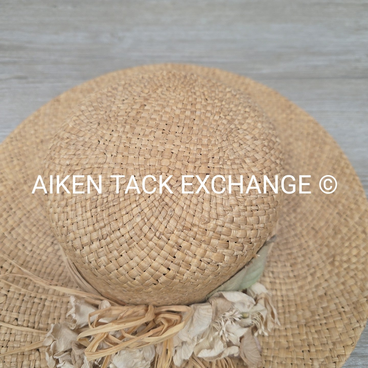 Bass Straw Derby Hat w/ Dried Flowers