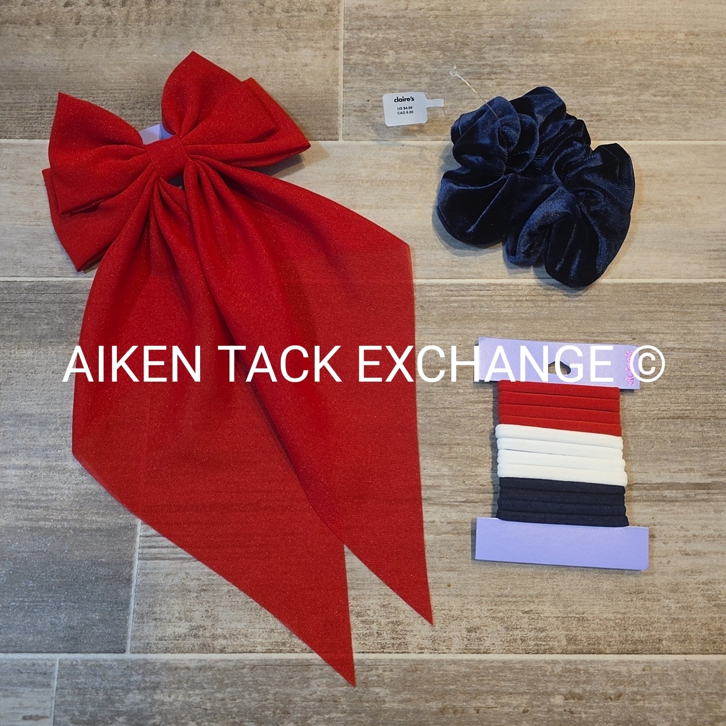 Claire's Hair Bundle - 1 Scrunchie, 1 Hair Tie Set, 1 Hair Clip