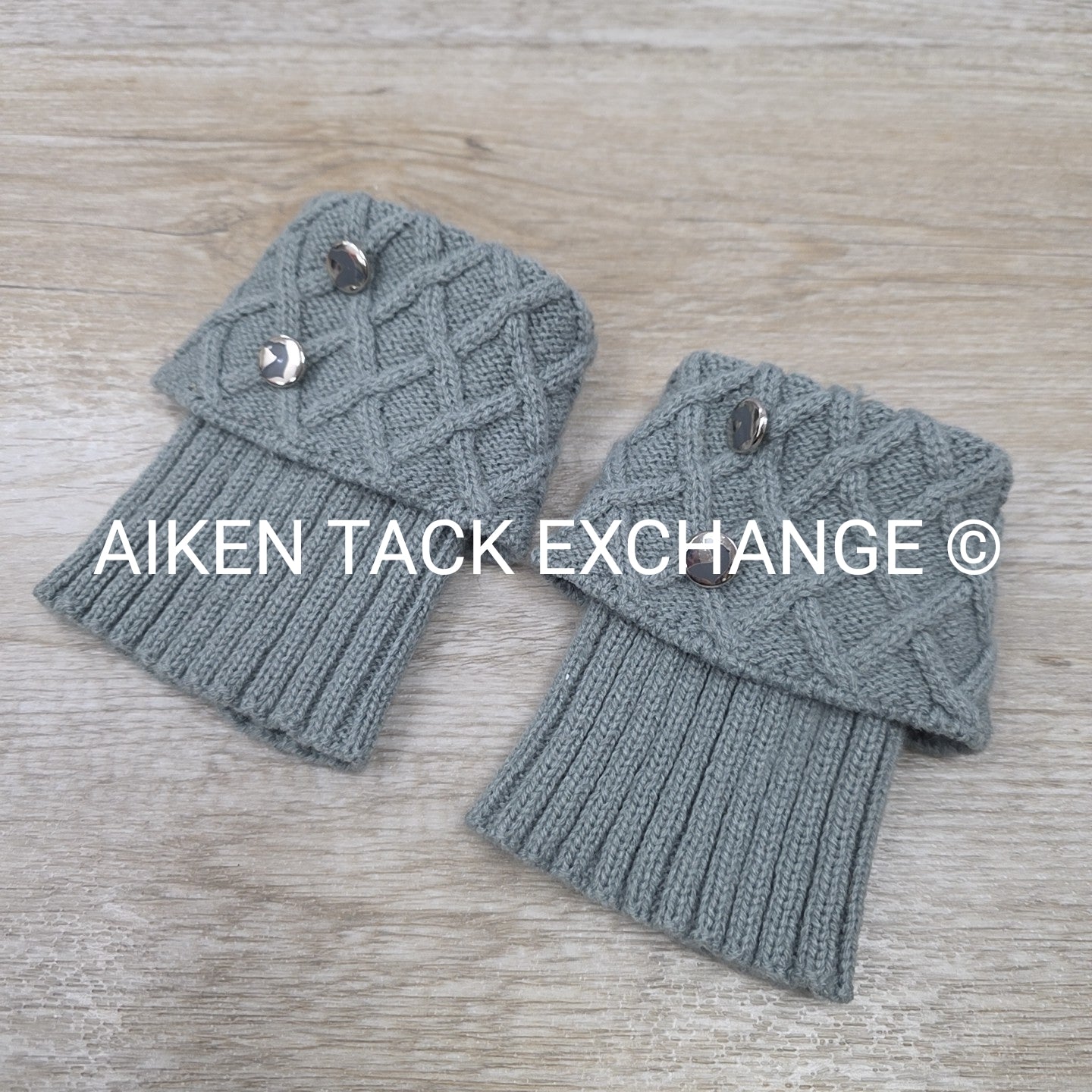 Knit Boot Cuffs w/ Horse Buttons, One Size