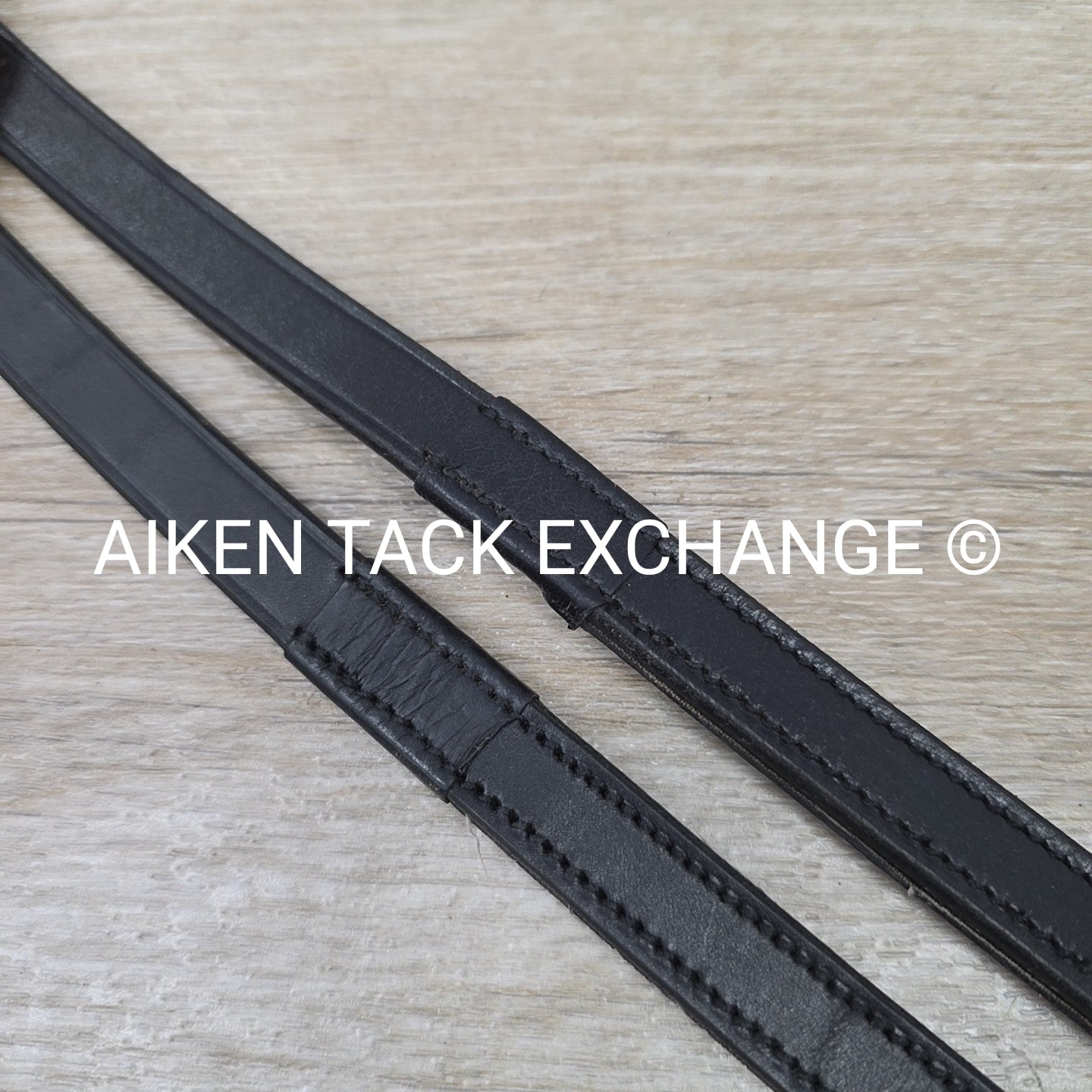 Rubber Lined Reins, Black, Full