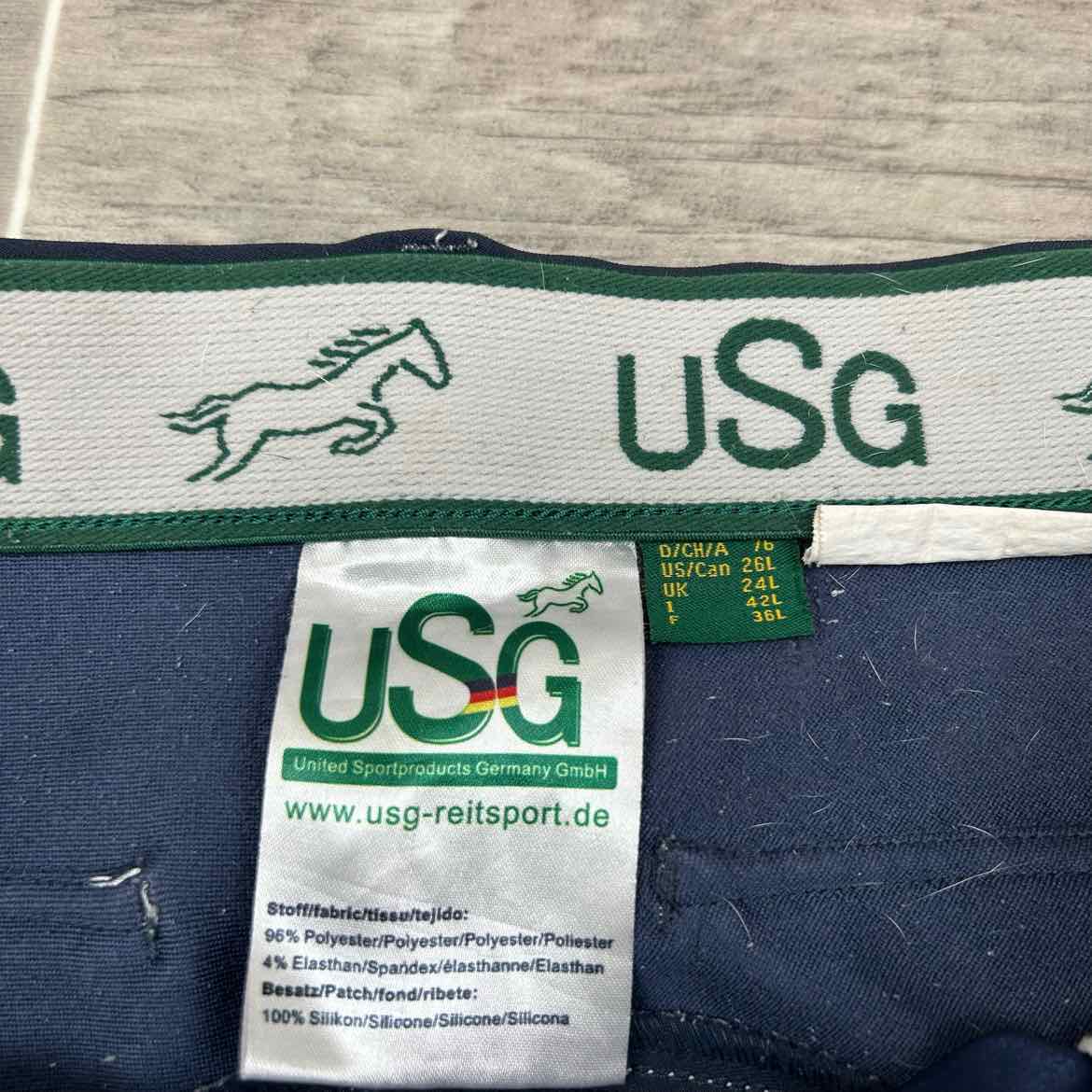 KL Select USG "Lara" Silicone Grip Knee Patch Breeches, Size 26 L