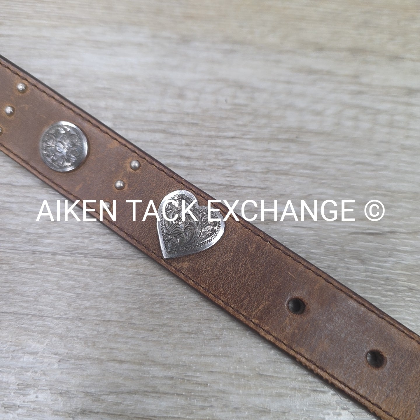 Ariat Heart Shaped Concho Belt, Size 28