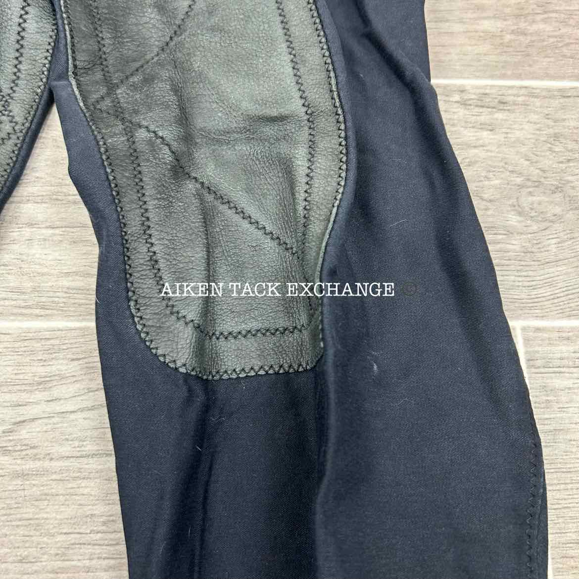 Elizabeth G Leather Extended Knee Patch Breeches, Size 34