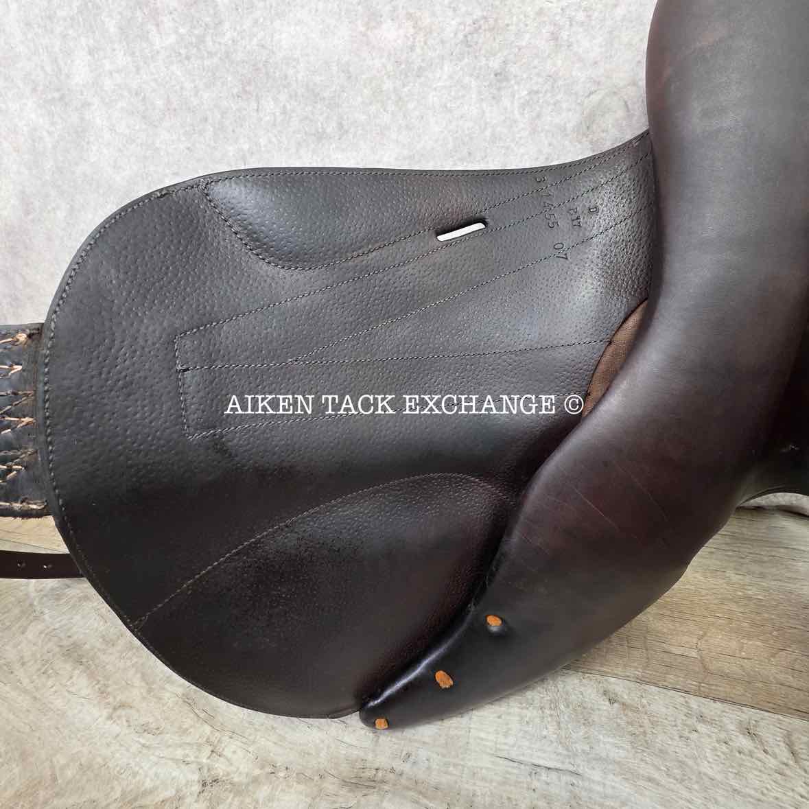 2007 Butet Monoflap Jump Saddle, 17" Seat, 3 Flap, Medium Tree, Foam Panels, Full Calfskin Leather