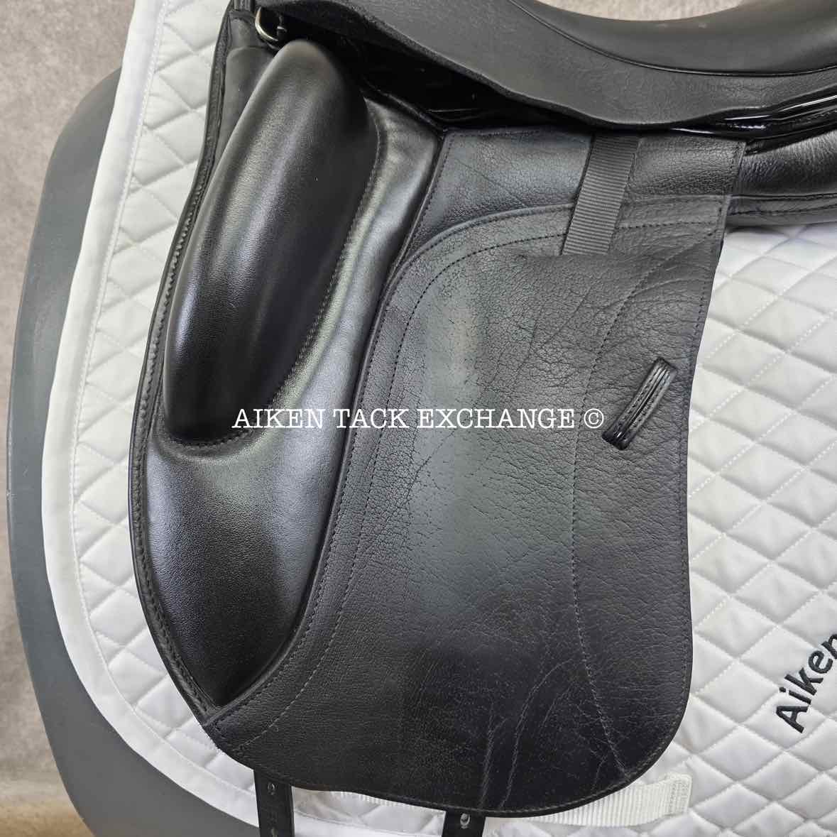 2021 Custom Saddlery Wolfgang Omni 2 Monoflap Dressage Saddle, 17.5" Seat, Adjustable Tree, Wool Flocked Hybrid Panels