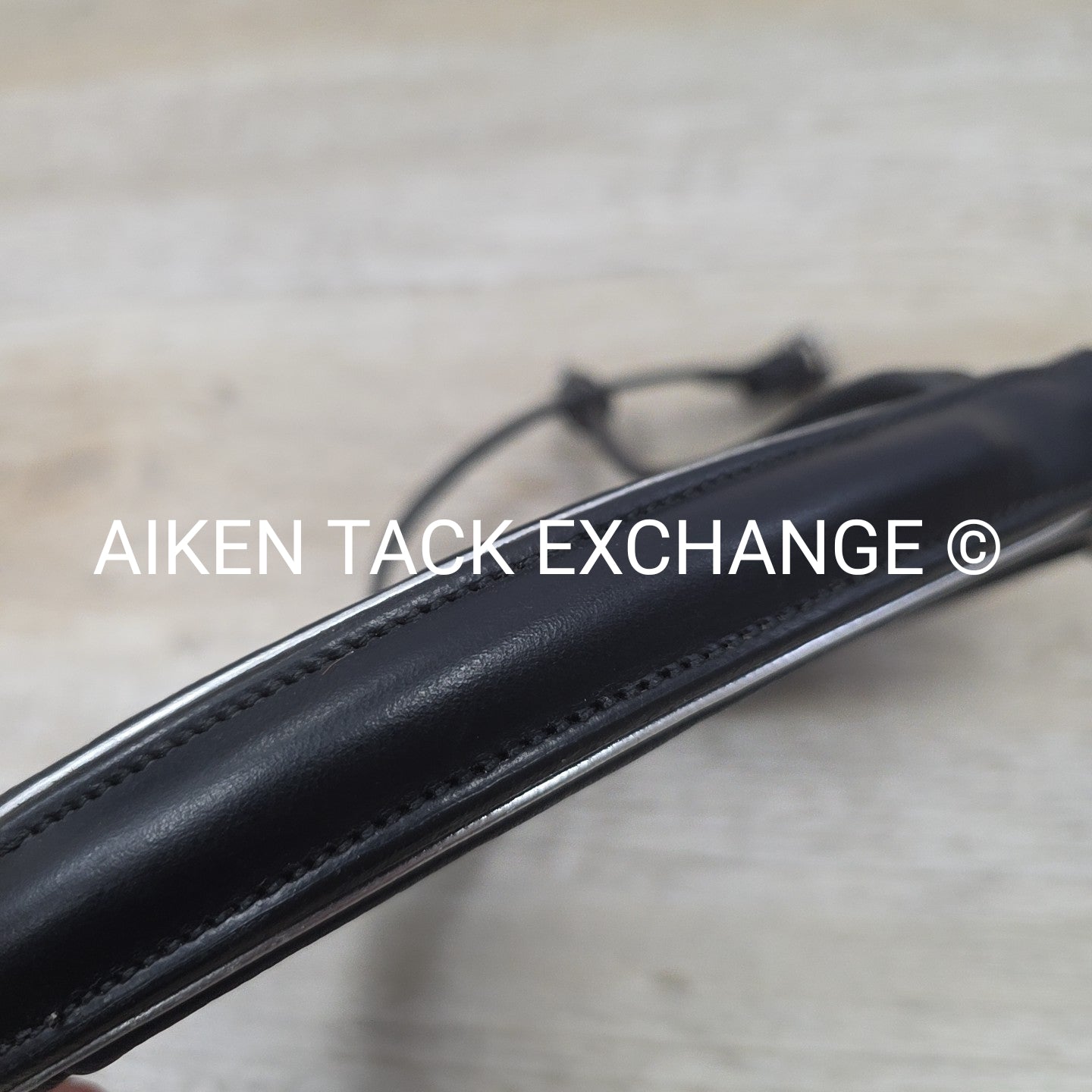 Padded Crank Noseband for Monocrown Bridle, Black with Silver, Size Full