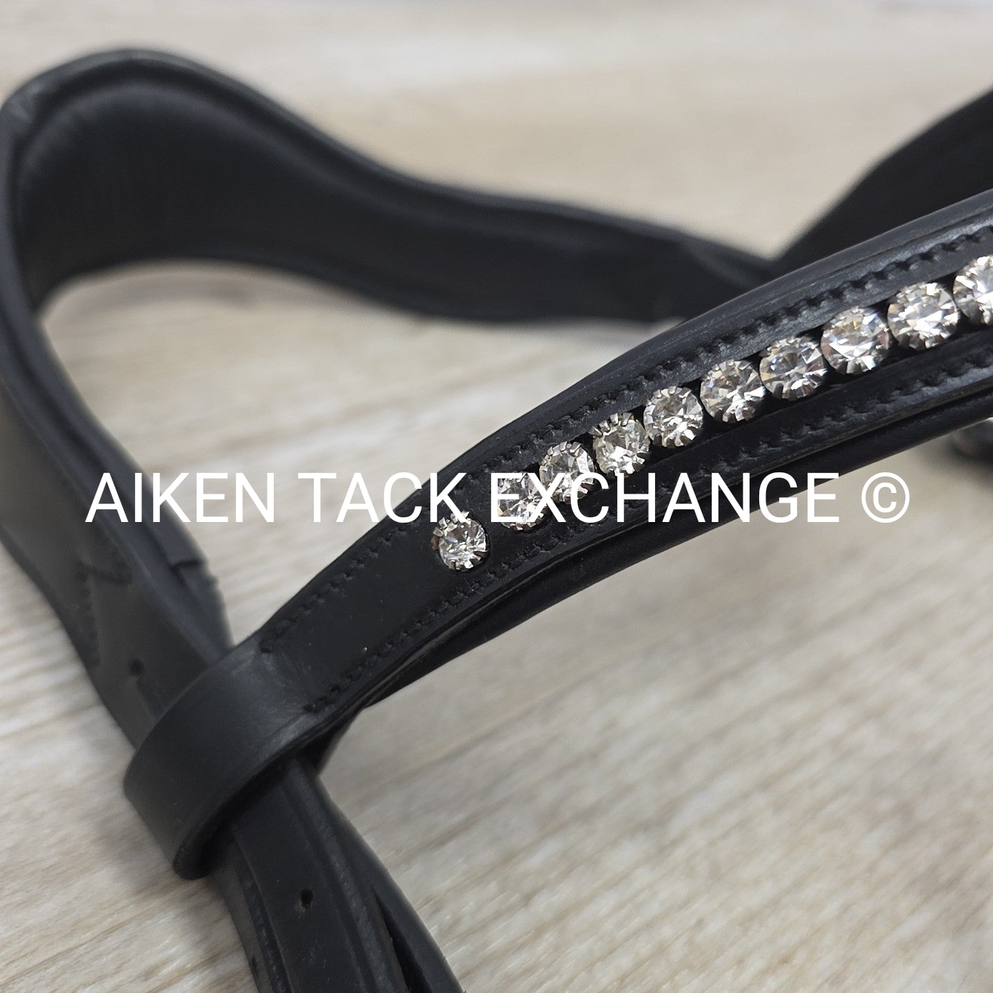 HDR Diamonte Dressage Bridle, Missing Throat Latch & Cheek Pieces, No Reins, Siz