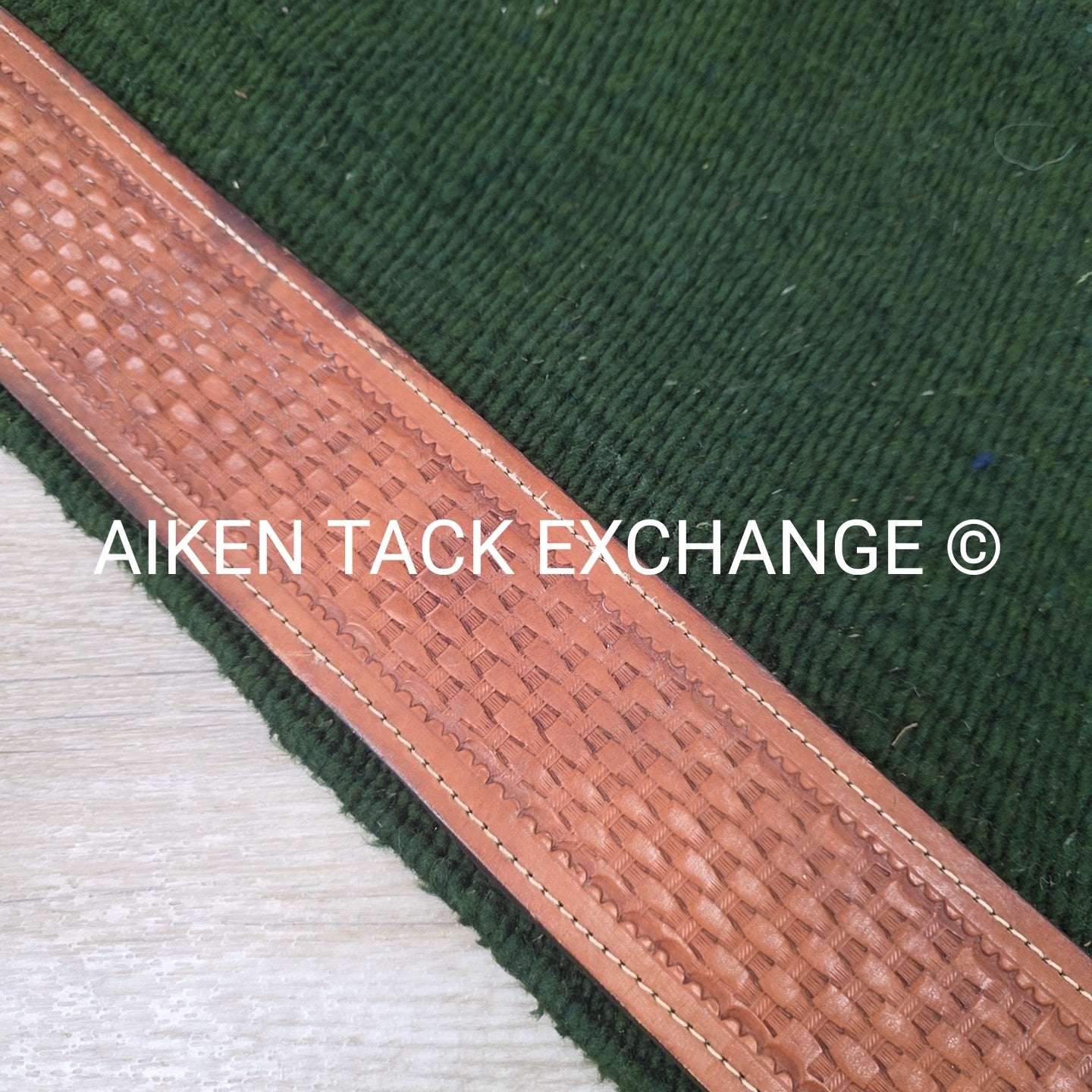 Western Saddle Pad with Tooled Leather Trim